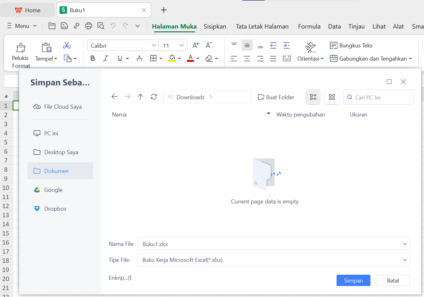 Select the file type you want to convert to