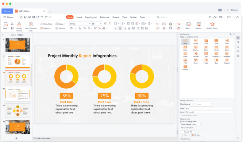 ilustração do Slides do WPS no Mac