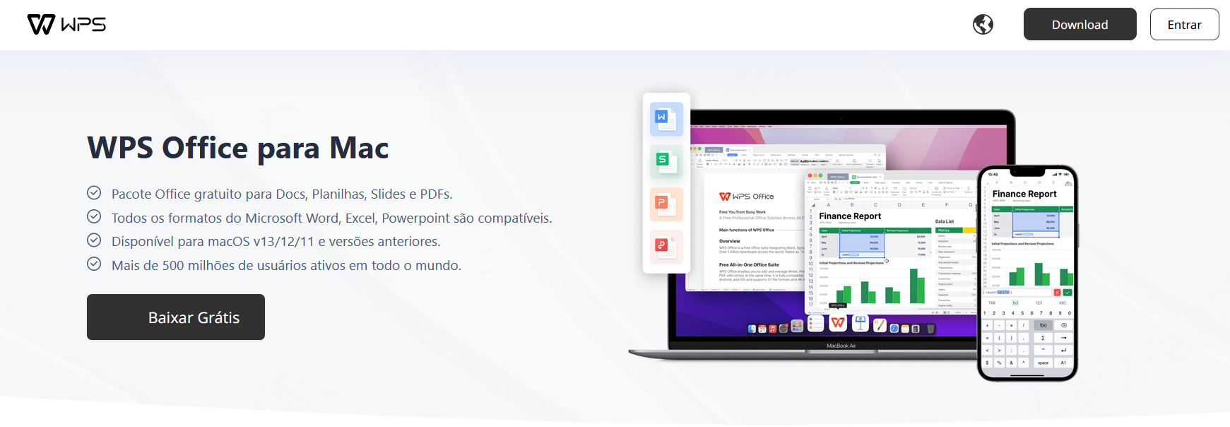 página de download do WPS Office para Mac