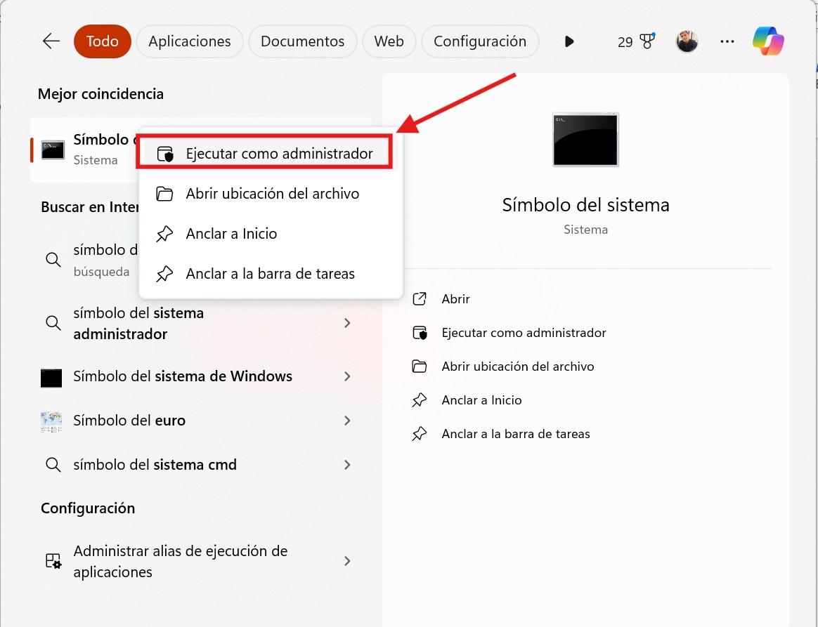 Abrir el símbolo del sistema