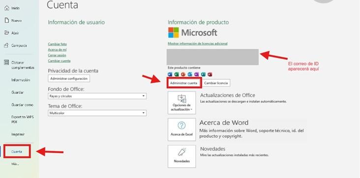 Cuenta de Microsoft Office Word