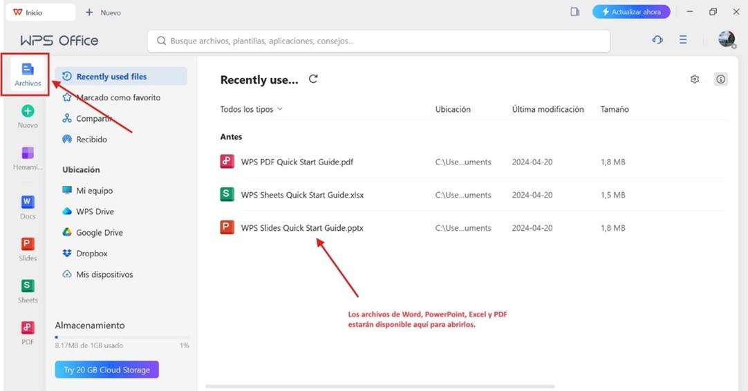 Abrir archivo de WPS Office