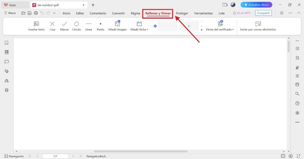 Rellenar y firmar PDF con WPS