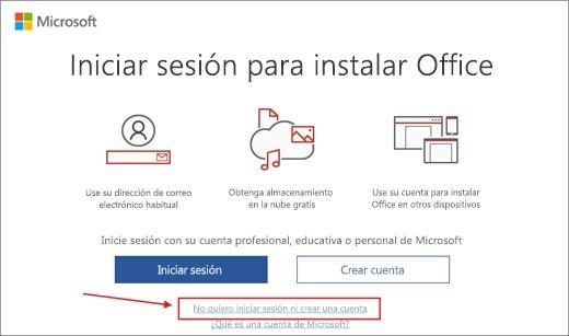 Diálogo de configuración de Microsoft Office