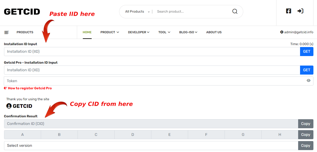 Página web de GetCD