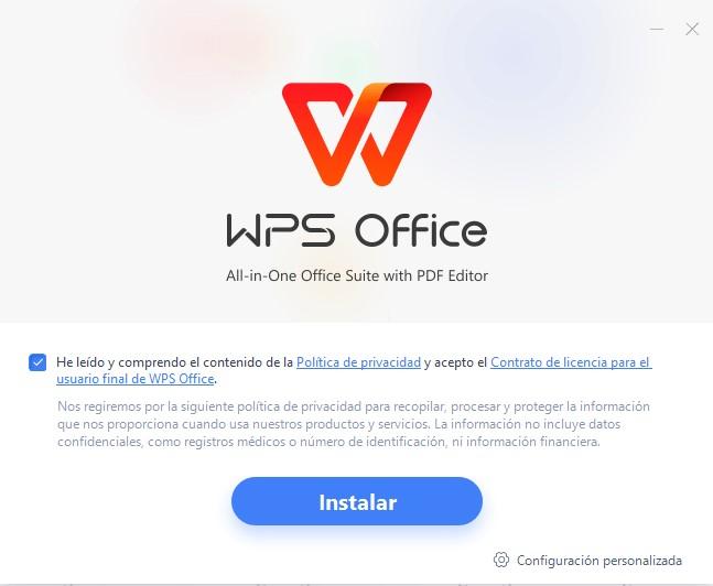 Instalar Ahora WPS Office