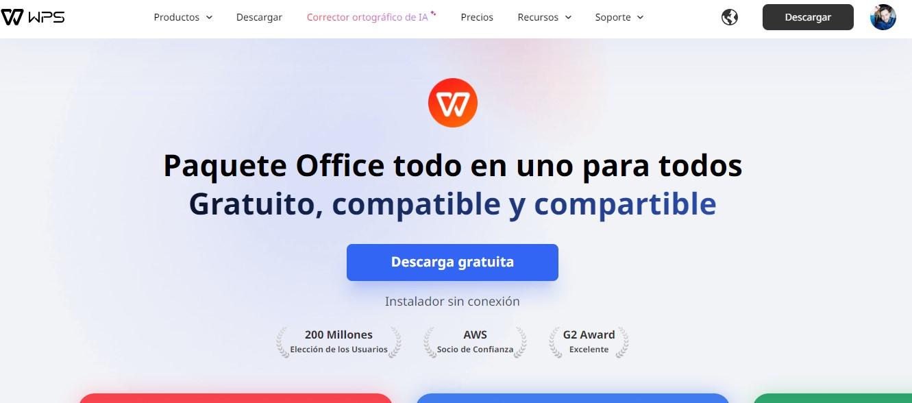 Página de inicio de WPS Office