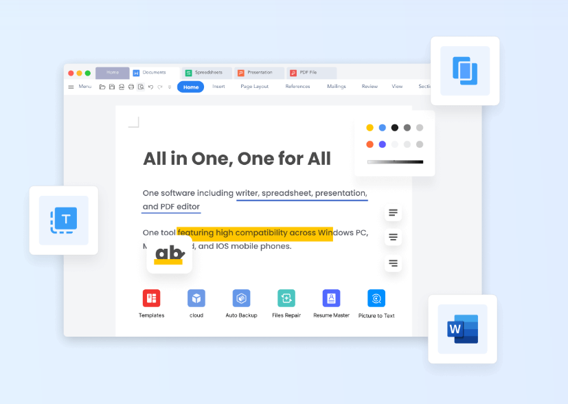ilustração do escritor do WPS