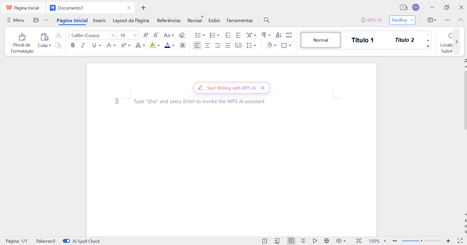 editor de textos do WPS Office