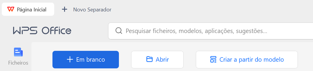 abrindo um documento de texto no WPS Office