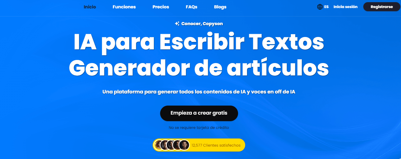 Generador de artículos IA de Copyson