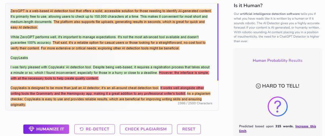 Content at Scale AI Detector