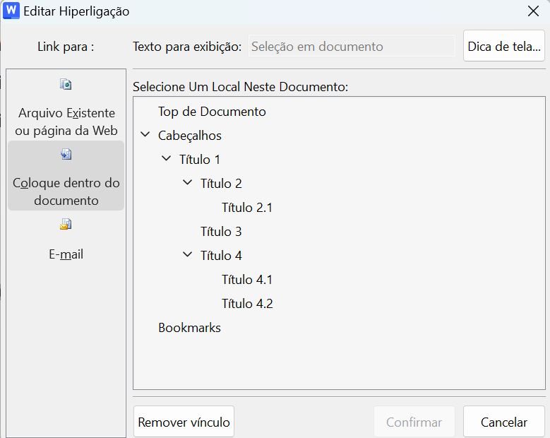 configurações de hyperlinks no WPS Office