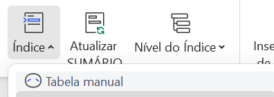 botão de tabela manual