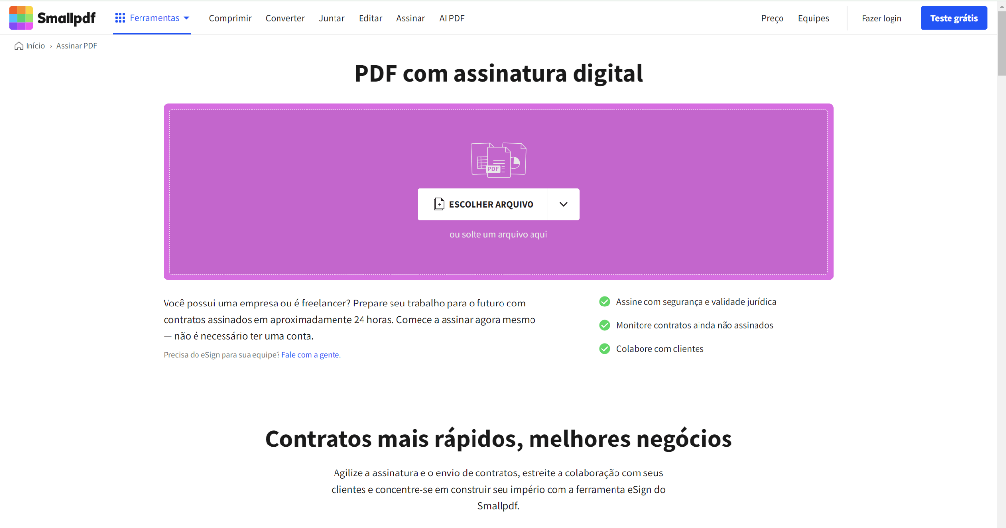 Como Assinar um PDF com Smallpdf eSign