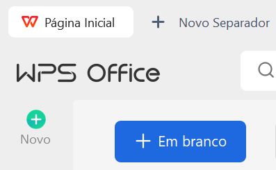 criando novo documento no WPS