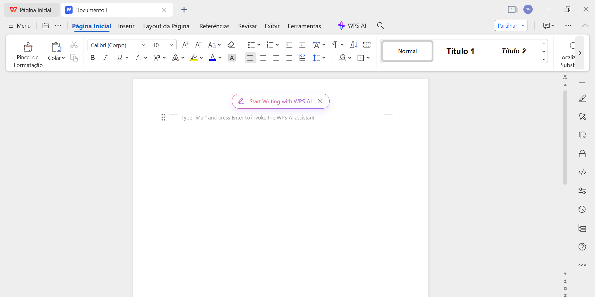 editor de textos do WPS