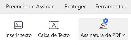 botão de assinatura de PDF