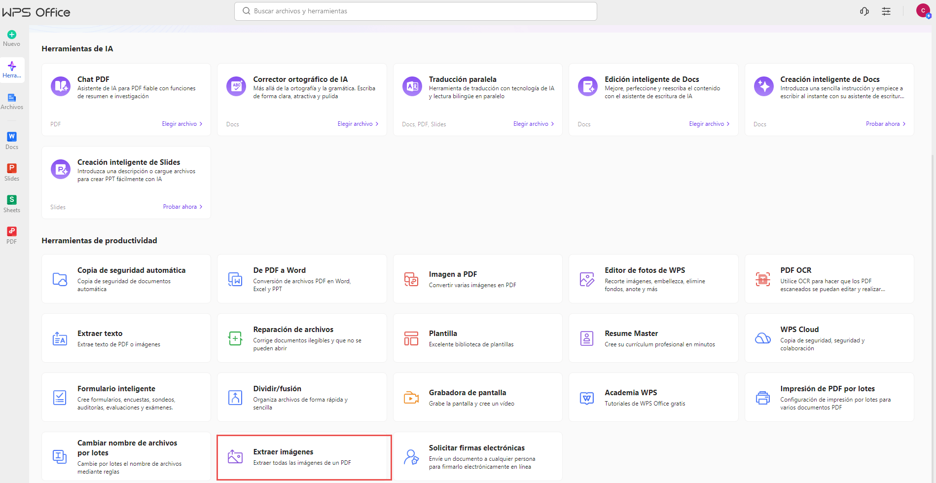 Herramientas de productividad.