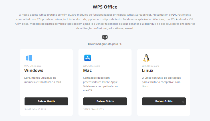 Suporte multiplataforma Suporte multiplataforma