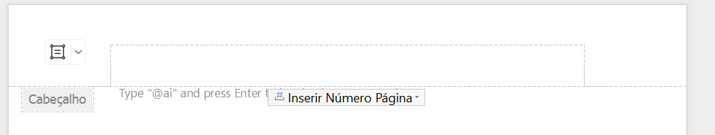 editando cabeçalho no WPS