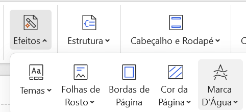 menu de efeitos do WPS Office
