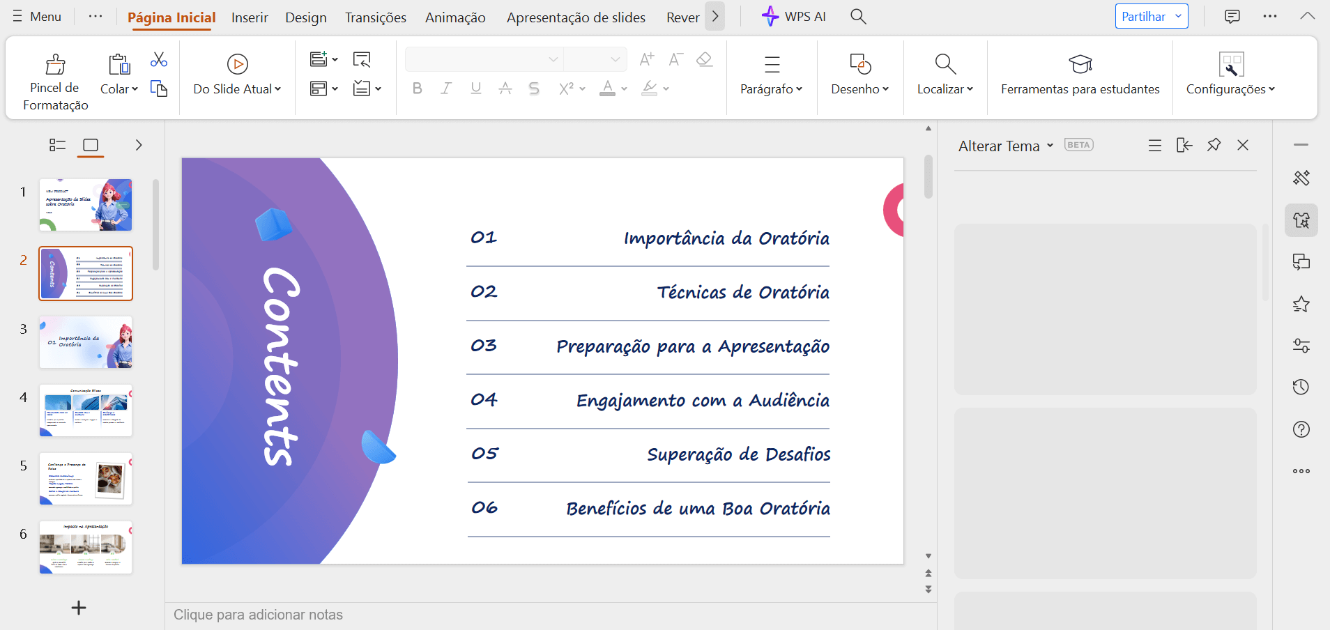 apresentação de slides pronta no WPS