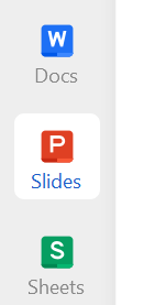 menu esquerdo do WPS