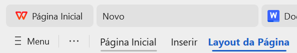 abrindo as opções de layout da página