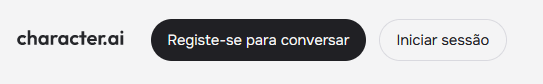 botão de cadastro do character ai
