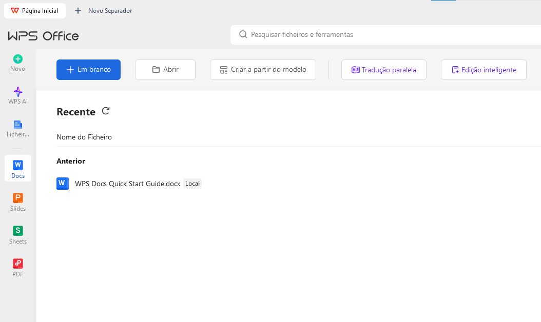 usando o WPS Office usando o WPS Office