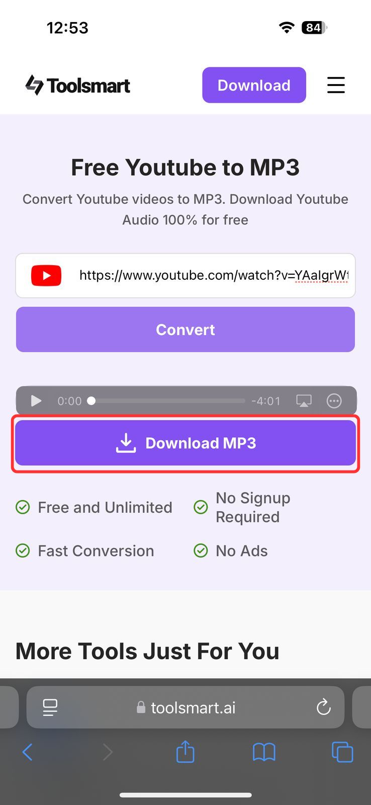 Tap Download button