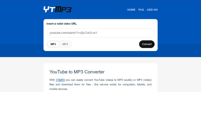 YTMP3 Homepage