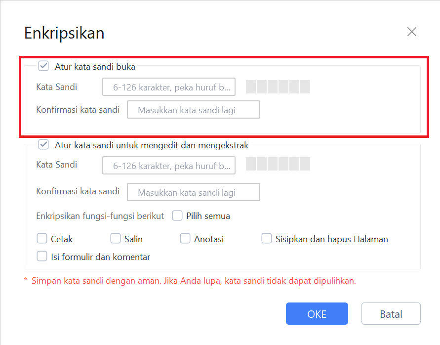 Tambahkan kata sandi untuk mengontrol siapa yang dapat melihat PDF