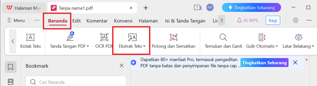 Alat Ekstrak Teks WPS PDF