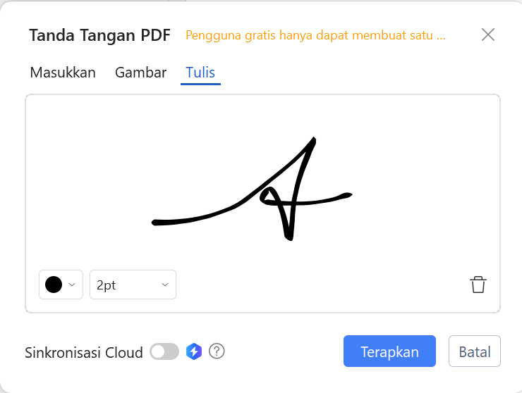 Buat Tanda Tangan Baru di WPS PDF