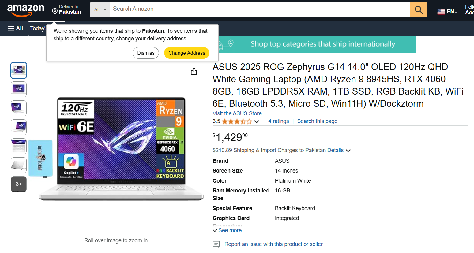 ASUS ROG Zephyrus G14 (2025) on amazon