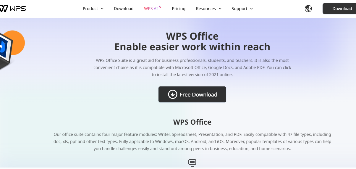 WPS Office dapat Anda download secara gratis