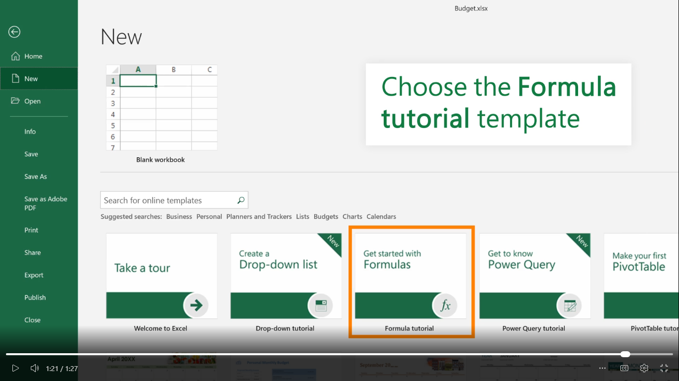 Tampilan awal Microsoft Excel