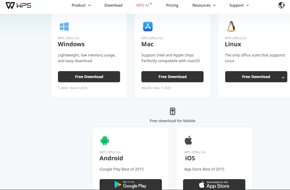 WPS Office tersedia untuk berbagai platform