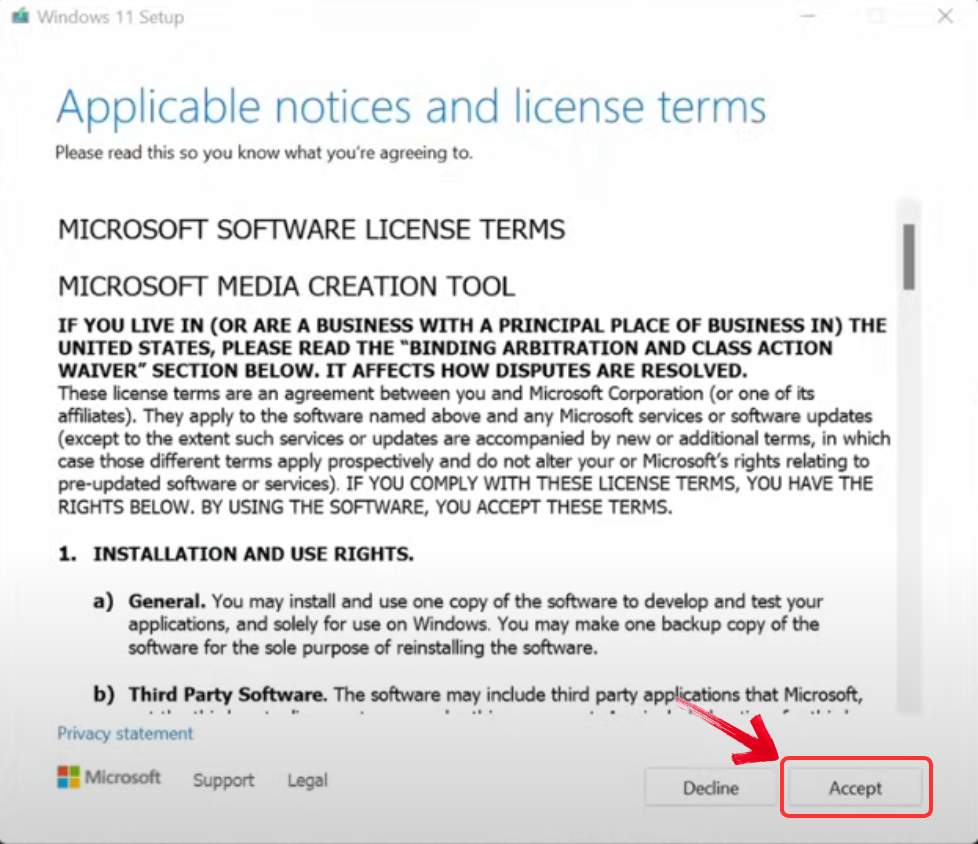 Accept Terms and Continue