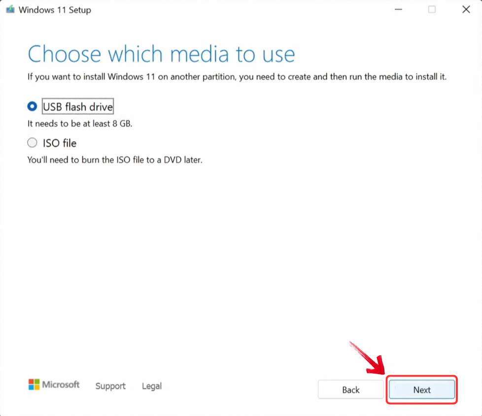 Choose Installation Media