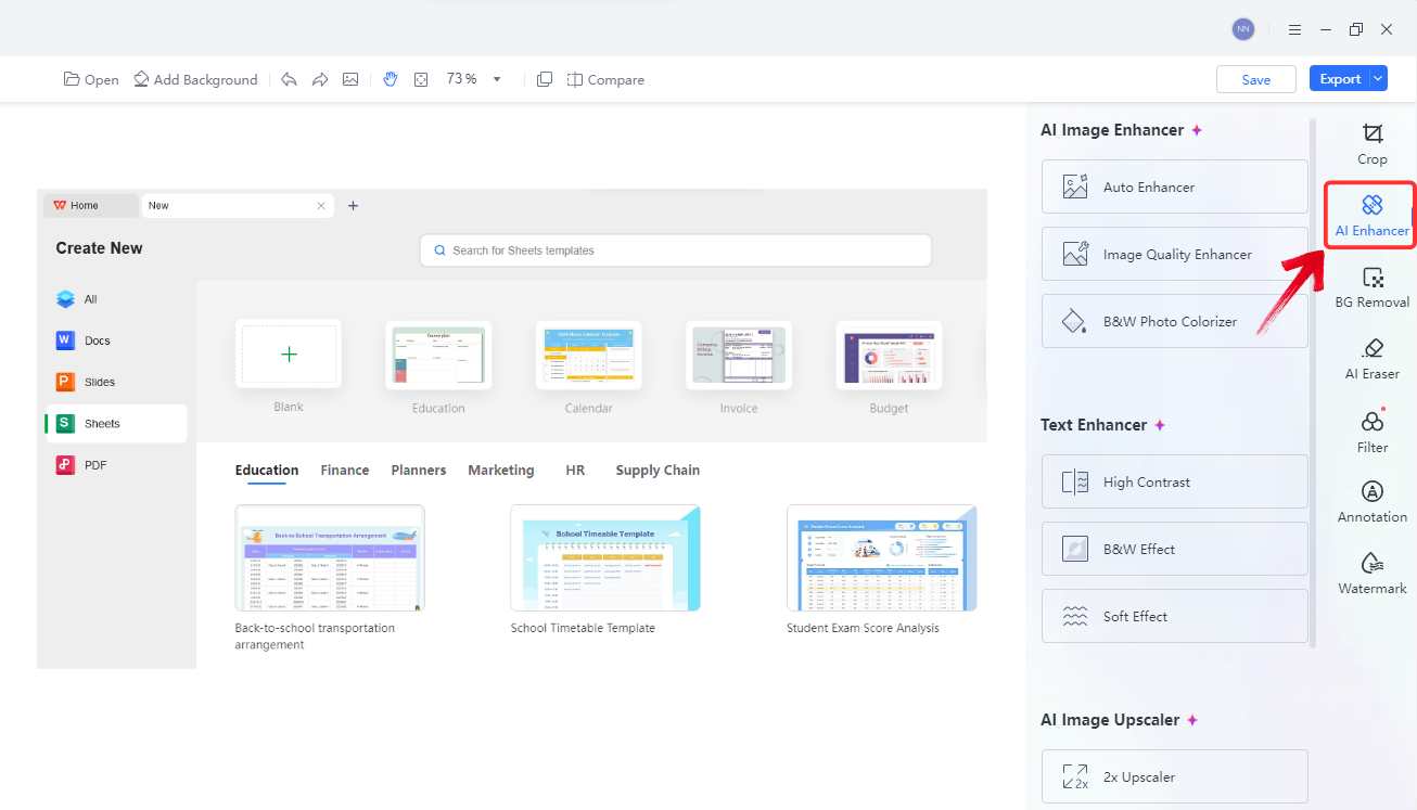 WPS Photos AI Enhancer