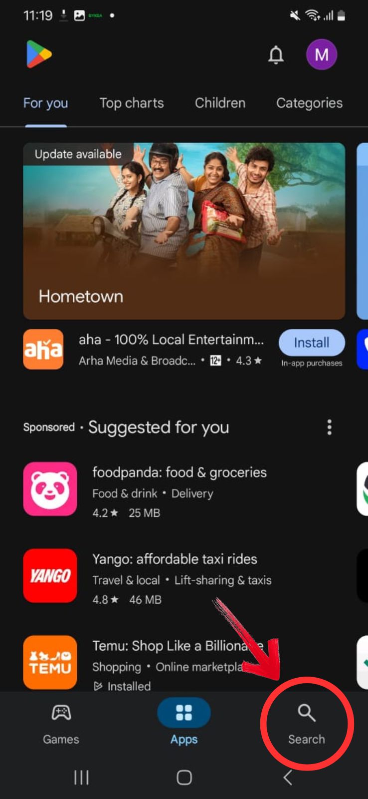 Search for WPS Office on Playstore