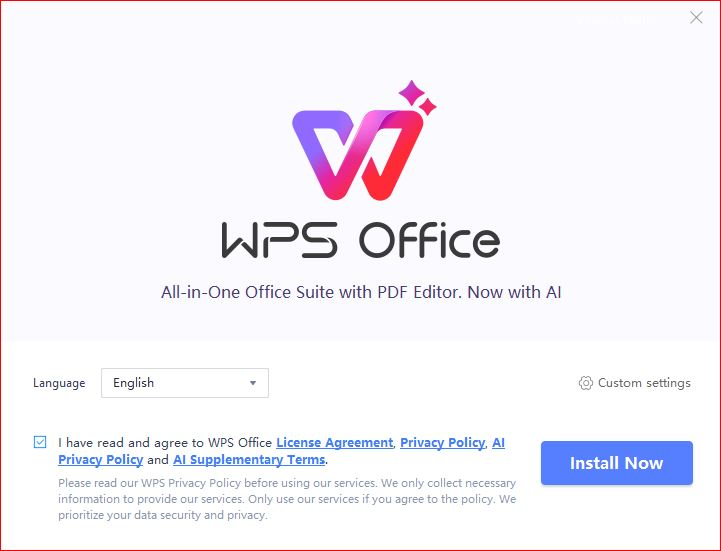 setup installation wps office