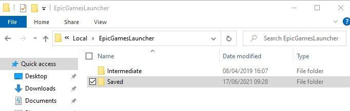 Epic Games Cache Folder