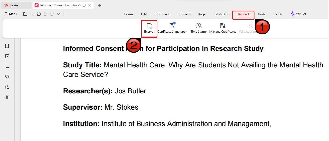 WPS Office로 PDF 암호화