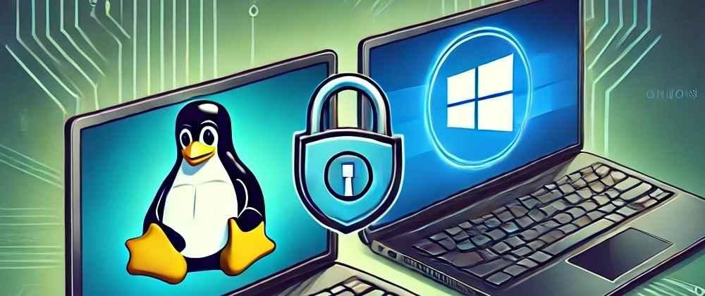 Linux and Windows Logos Locked