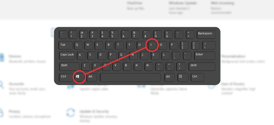 Go to Settings by pressing Win + I