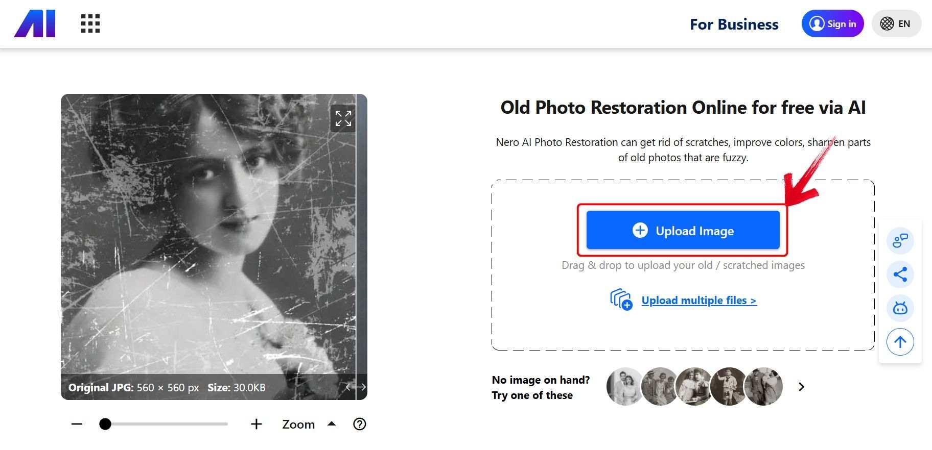 Nero AI Photo restoration